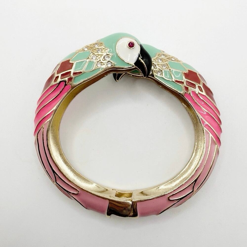 Tommy Bahama Enamel Parrot Bangle Bracelet 7"